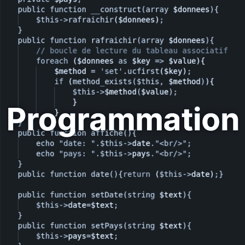 cliquez pour vous rendre sur la partie programmation
